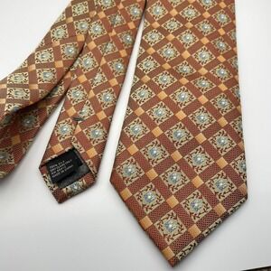 ENRO Brown Silk Geometric Pattern Men Tie